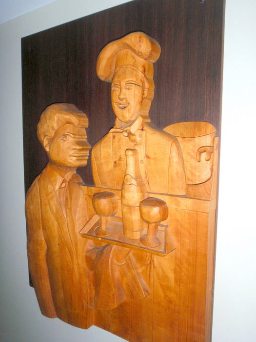 Wood Carving outside of the hotel restaurant.